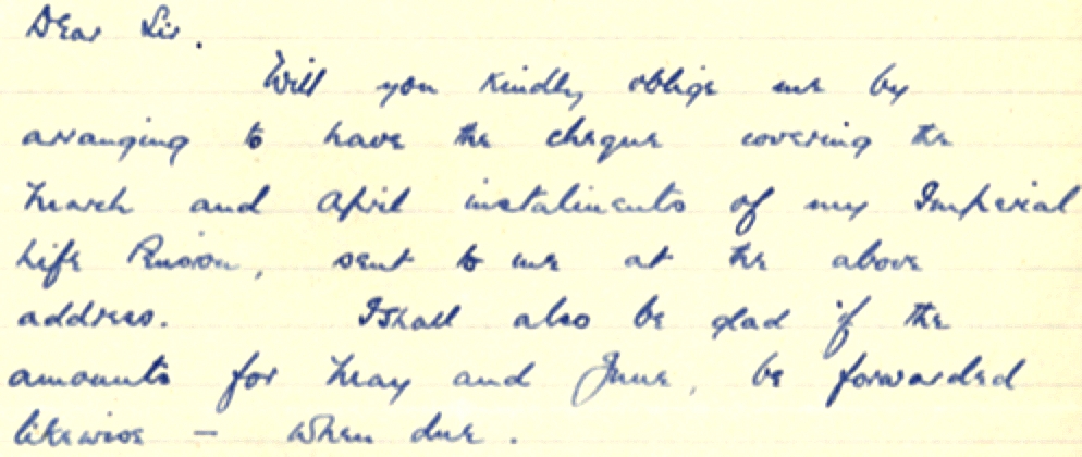 William asked for cheques to be sent to Fremantle Prison